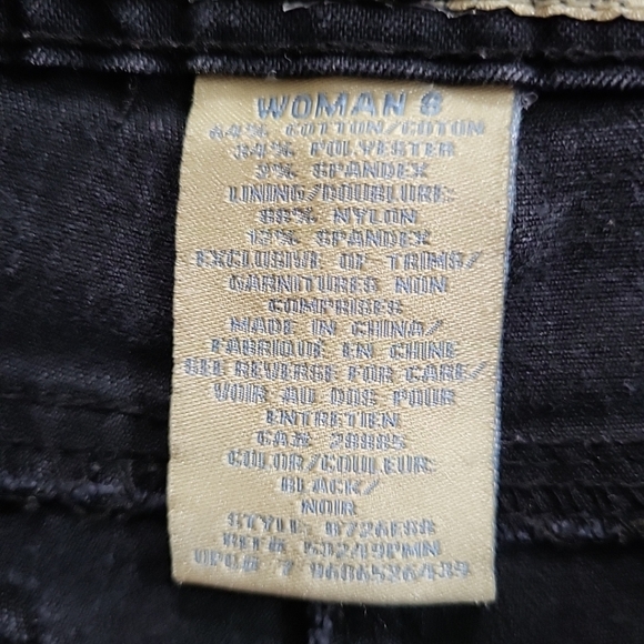 Vintage Penman's Women's Jeans Y2K Size 8 Black Embroidered Capris Stretchy - Picture 6 of 12
